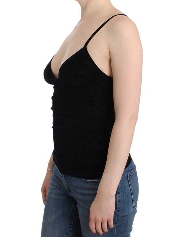 Elegant Black Cami Lingerie Top Ermanno Scervino