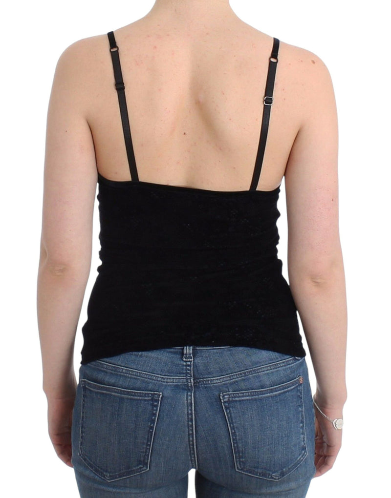 Elegant Black Cami Lingerie Top Ermanno Scervino