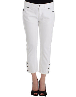 Chic White Cropped Jeans for Sophisticated Style Ermanno Scervino