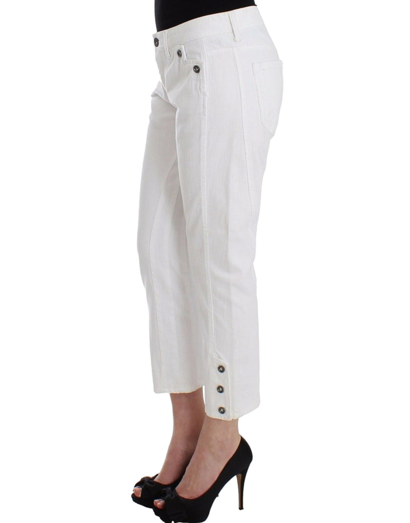 Chic White Cropped Jeans for Sophisticated Style Ermanno Scervino