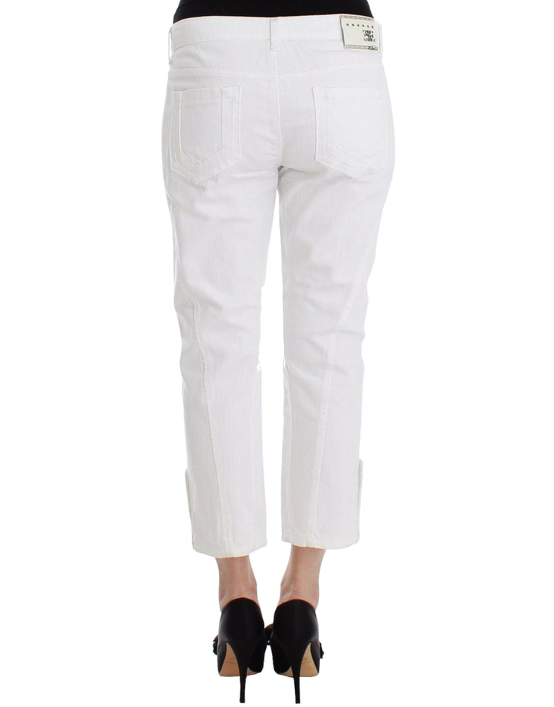 Chic White Cropped Jeans for Sophisticated Style Ermanno Scervino