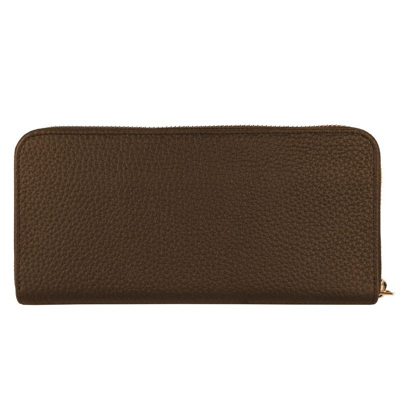 Exquisite Leather Zip Wallet in Brown Baldinini Trend