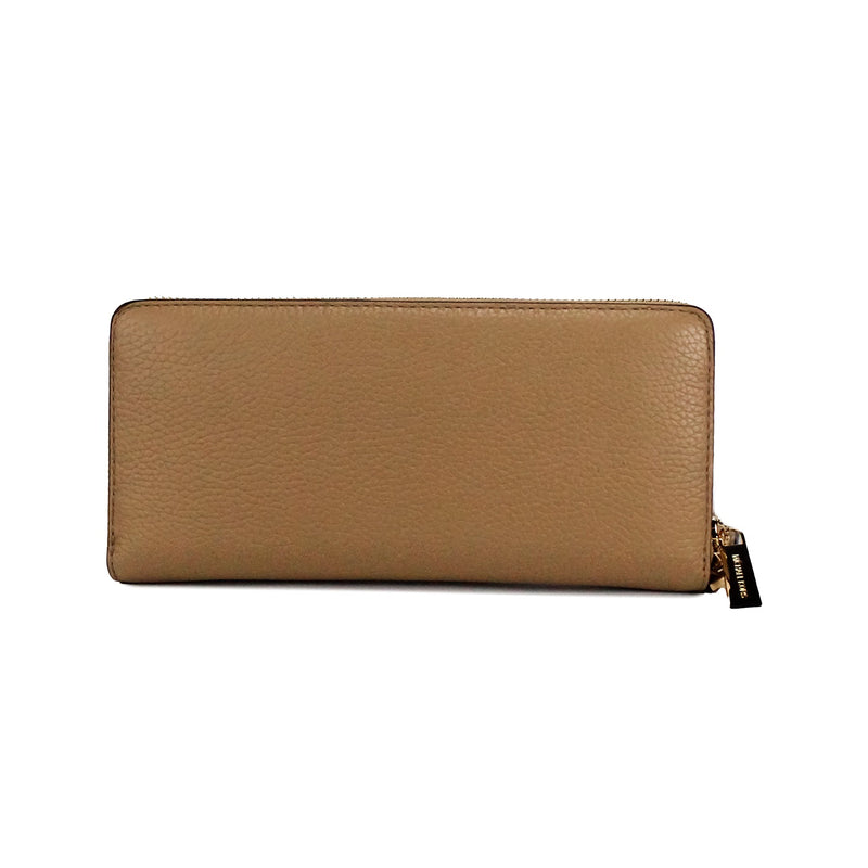 Jet Set Travel Large Camel Leather Continental Wristlet Wallet Michael Kors