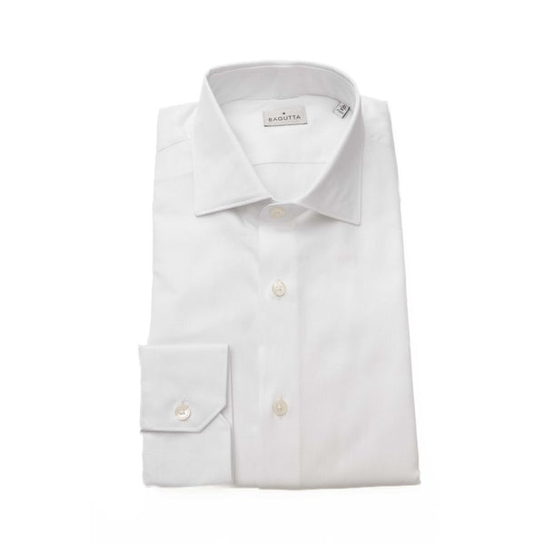 White Cotton Men Shirt Bagutta