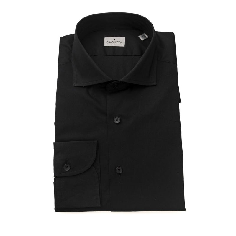 Black Cotton Men's Shirt Bagutta