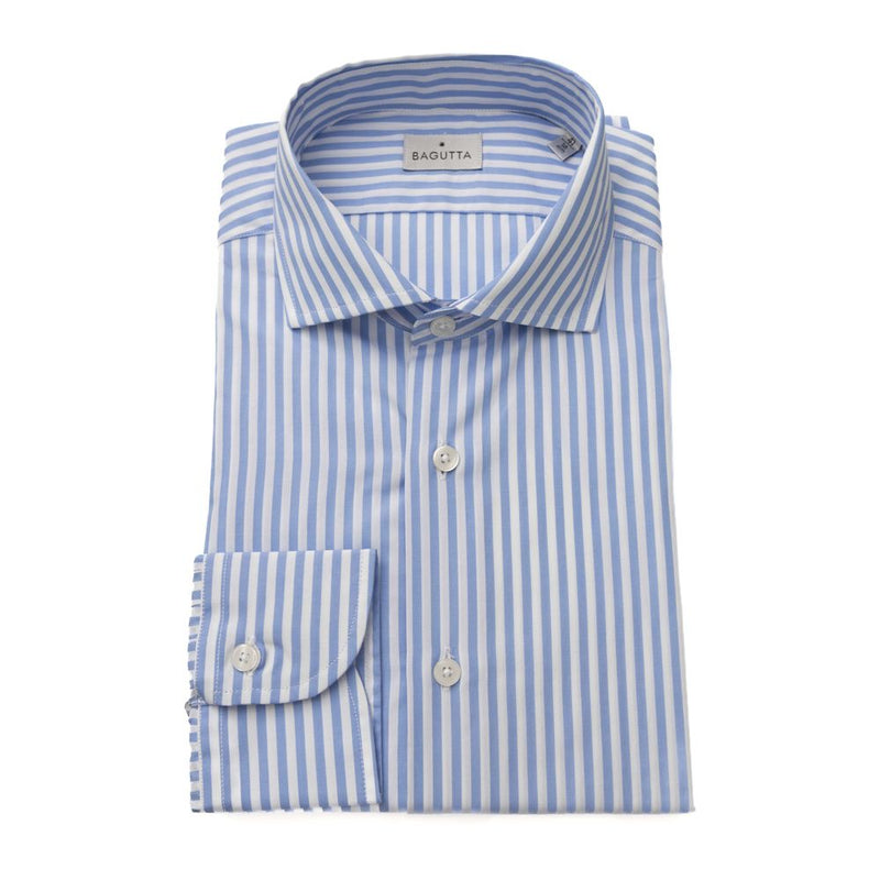 Light Blue Cotton Men Shirt Bagutta