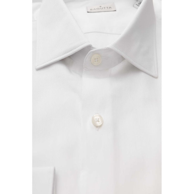 White Cotton Men Shirt Bagutta