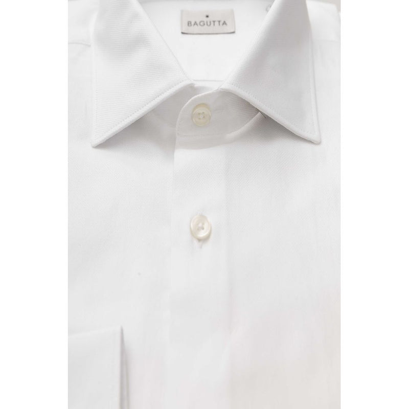 White Cotton Men Shirt Bagutta