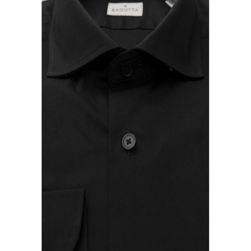 Black Cotton Men's Shirt Bagutta