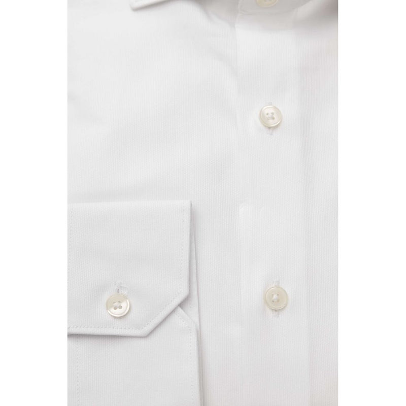 White Cotton Men Shirt Bagutta