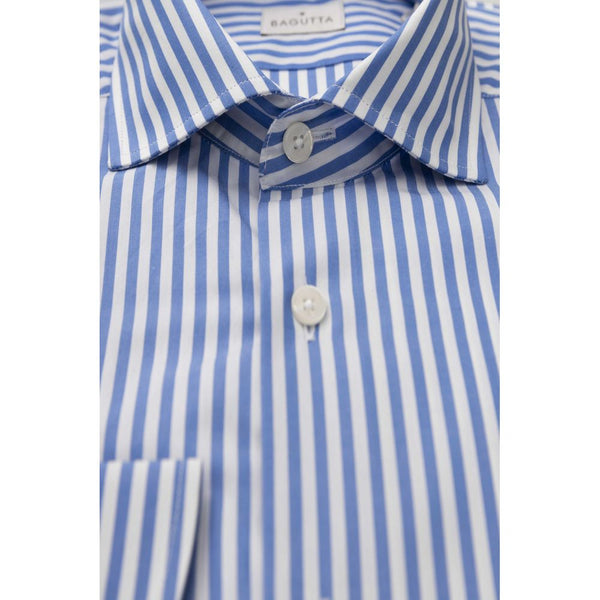 Light Blue Cotton Men Shirt Bagutta