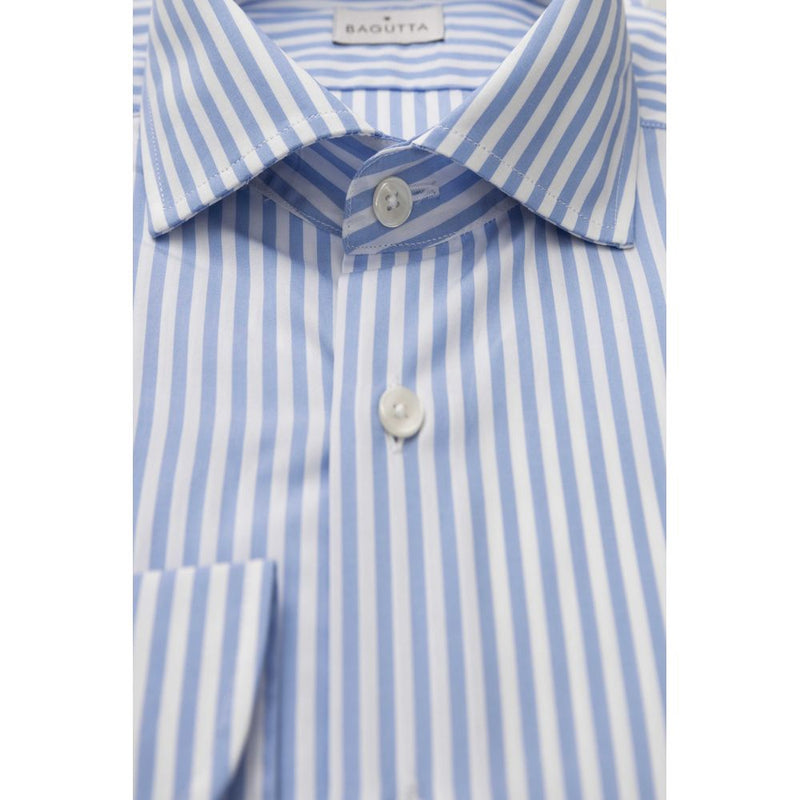 Light Blue Cotton Men Shirt Bagutta