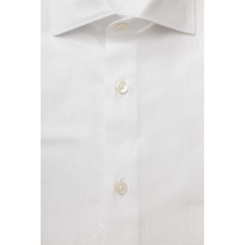 White Cotton Men Shirt Bagutta