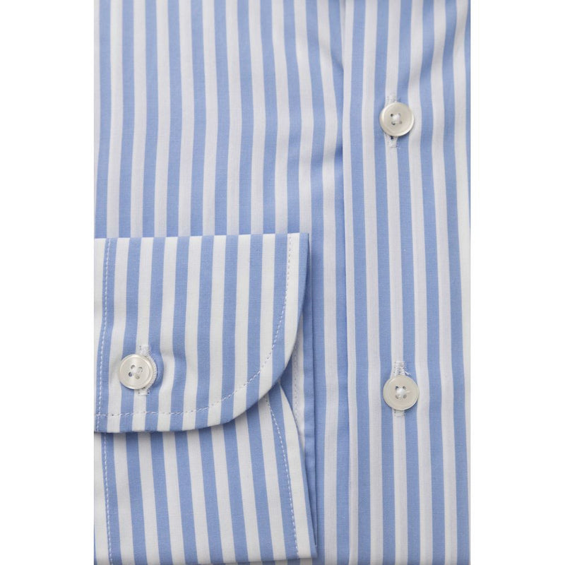 Light Blue Cotton Men Shirt Bagutta