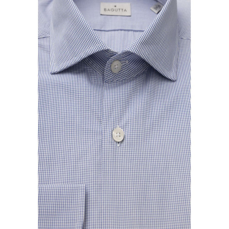 Light Blue Cotton Men Shirt Bagutta