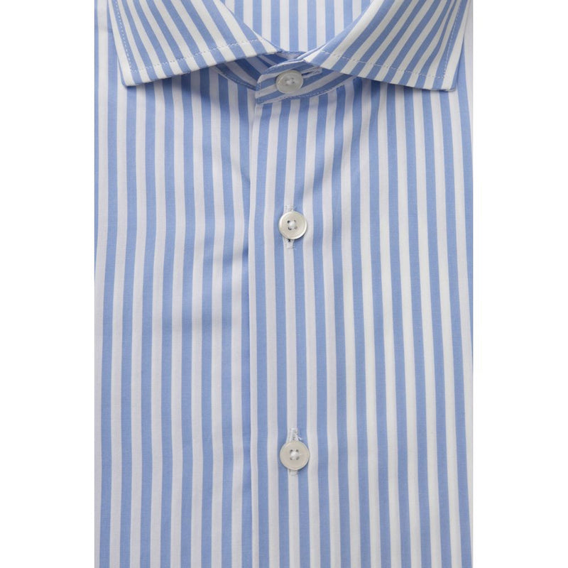 Light Blue Cotton Men Shirt Bagutta