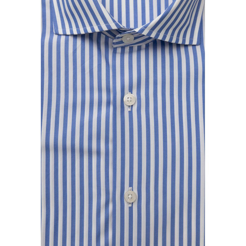 Light Blue Cotton Men Shirt Bagutta