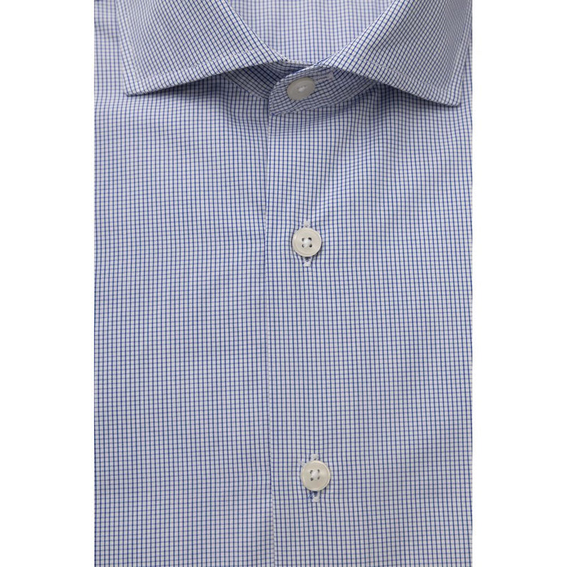 Light Blue Cotton Men Shirt Bagutta