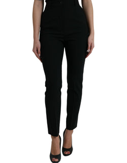 Elegant High Waist Tapered Wool Pants Dolce & Gabbana