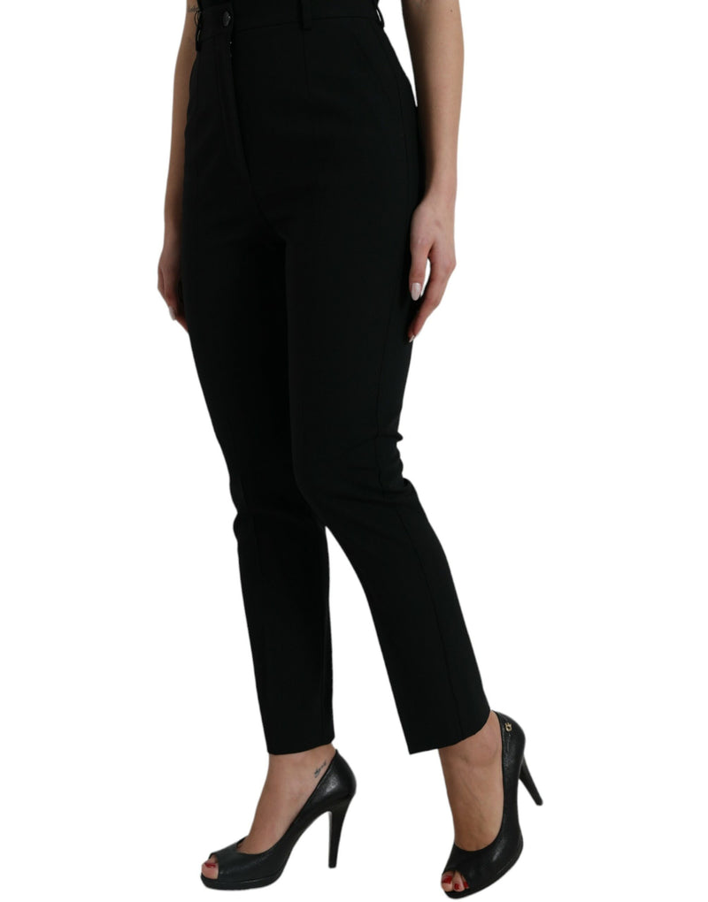 Elegant High Waist Tapered Wool Pants Dolce & Gabbana