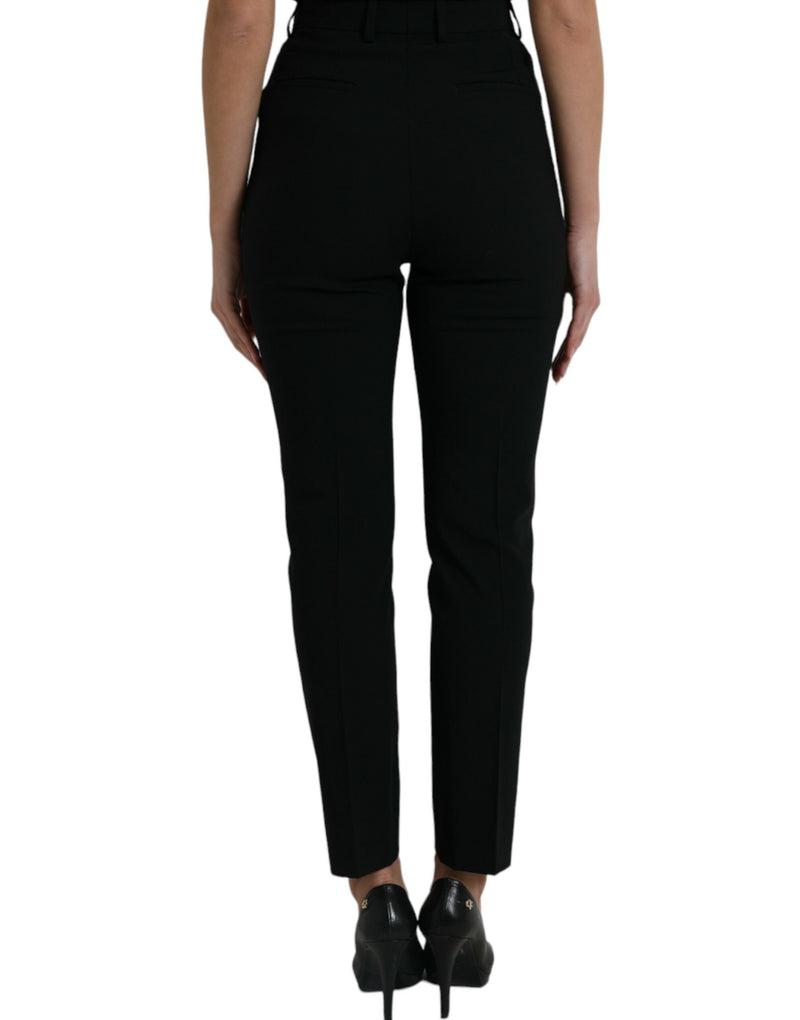 Elegant High Waist Tapered Wool Pants Dolce & Gabbana