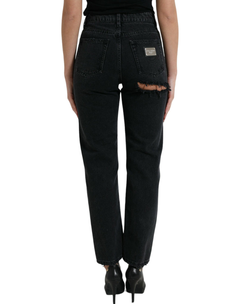 Elegant High-Waist Black Stretch Jeans Dolce & Gabbana