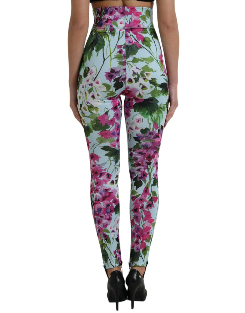 Elegant Floral High-Rise Leggings Pants Dolce & Gabbana