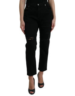 Elegant High Waist Black Stretch Jeans Dolce & Gabbana