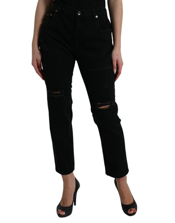 Elegant High Waist Black Stretch Jeans Dolce & Gabbana