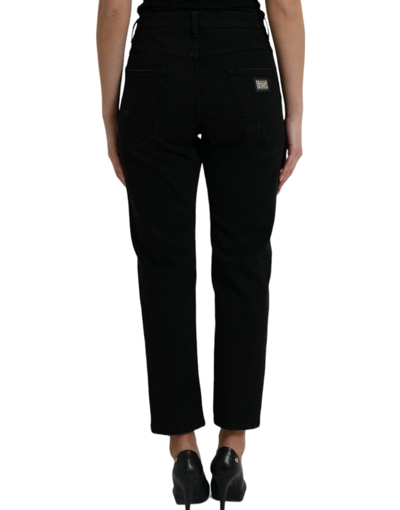 Elegant High Waist Black Stretch Jeans Dolce & Gabbana