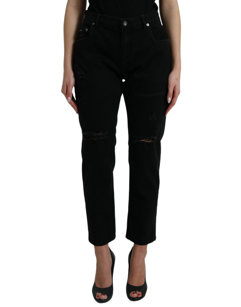 Elegant High Waist Black Stretch Jeans Dolce & Gabbana