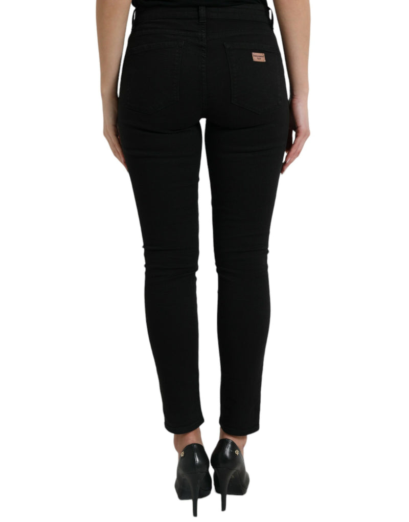 Chic Black Mid-Waist Stretch Jeans Dolce & Gabbana