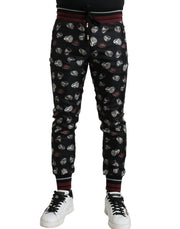 Elegant Silk Jogging Trousers with Ring Print Dolce & Gabbana