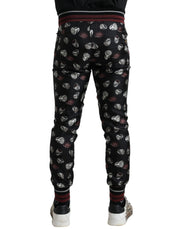 Elegant Silk Jogging Trousers with Ring Print Dolce & Gabbana