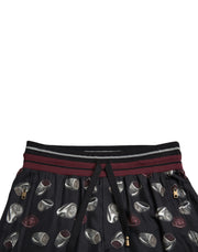 Elegant Silk Jogging Trousers with Ring Print Dolce & Gabbana