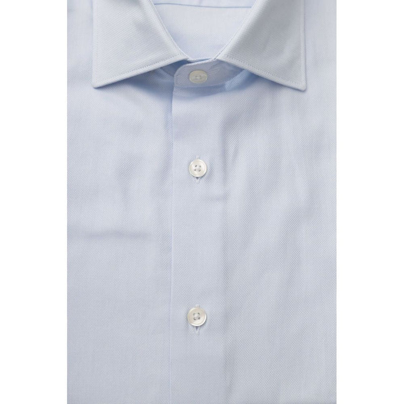 Light Blue Cotton Mens Shirt Bagutta