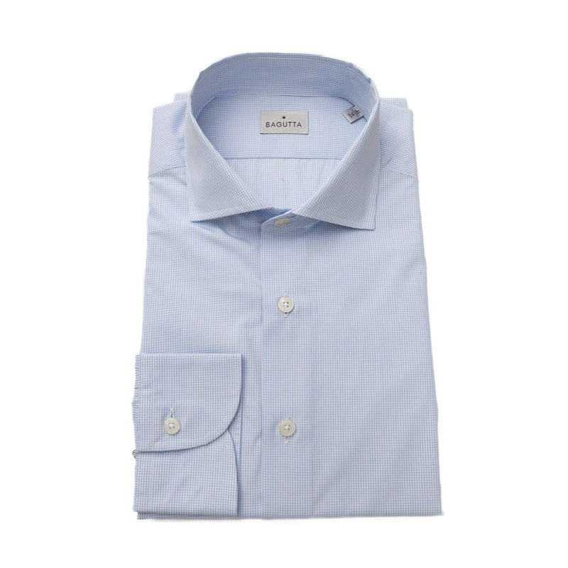 Light Blue Cotton Men Shirt Bagutta