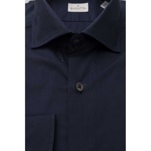 Blue Cotton Men Shirt Bagutta