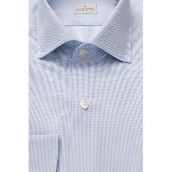 Light Blue Cotton Men Shirt Bagutta