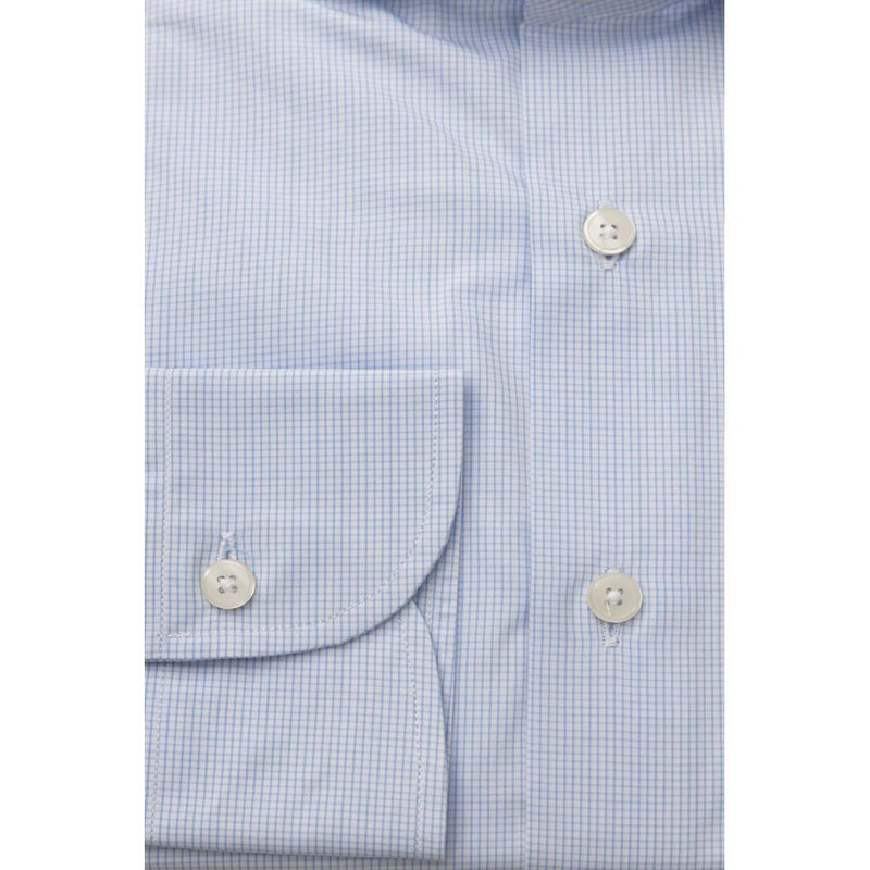 Light Blue Cotton Men Shirt Bagutta