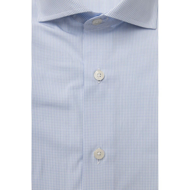 Light Blue Cotton Men Shirt Bagutta