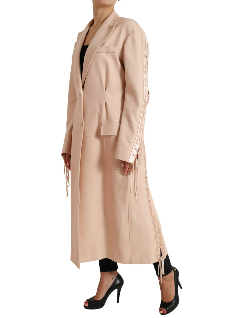 Elegant Beige Single-Breasted Trench Coat Dolce & Gabbana