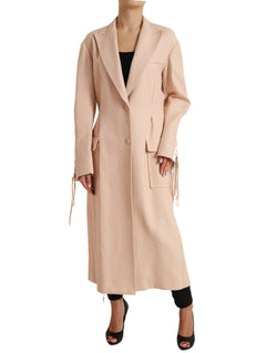 Elegant Beige Single-Breasted Trench Coat Dolce & Gabbana