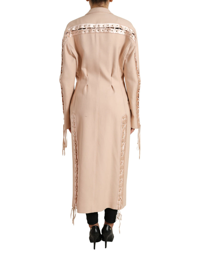 Elegant Beige Single-Breasted Trench Coat Dolce & Gabbana