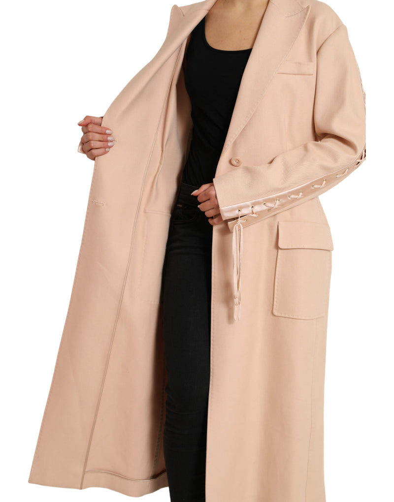 Elegant Beige Single-Breasted Trench Coat Dolce & Gabbana