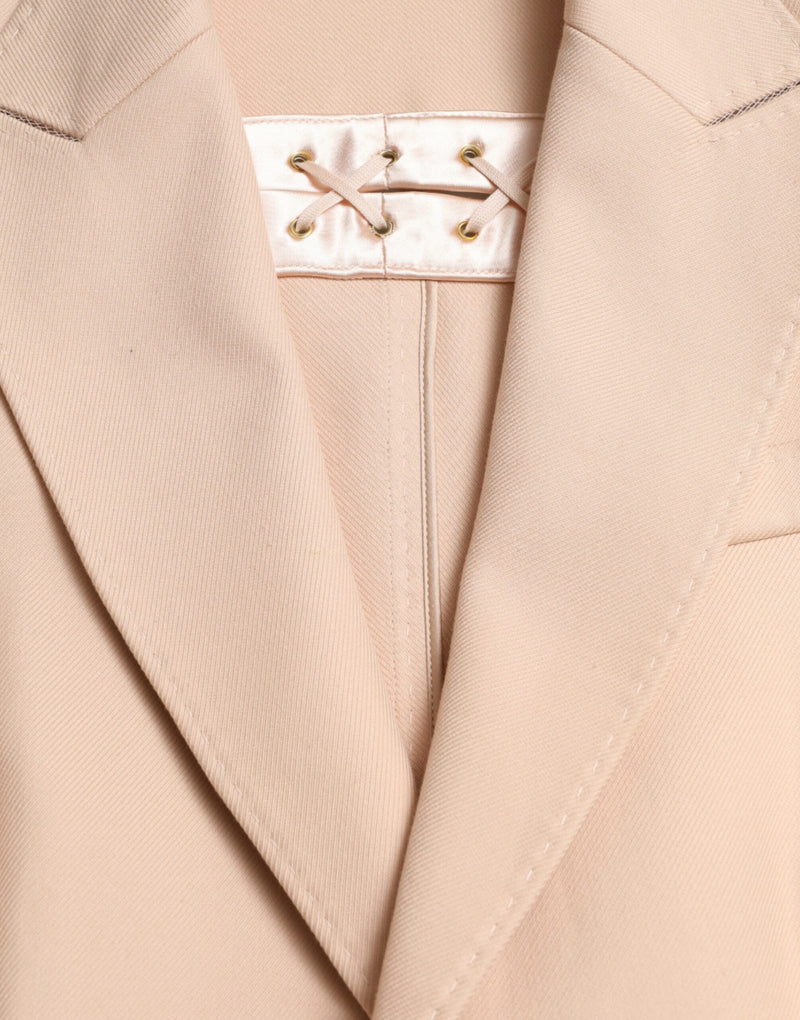 Elegant Beige Single-Breasted Trench Coat Dolce & Gabbana