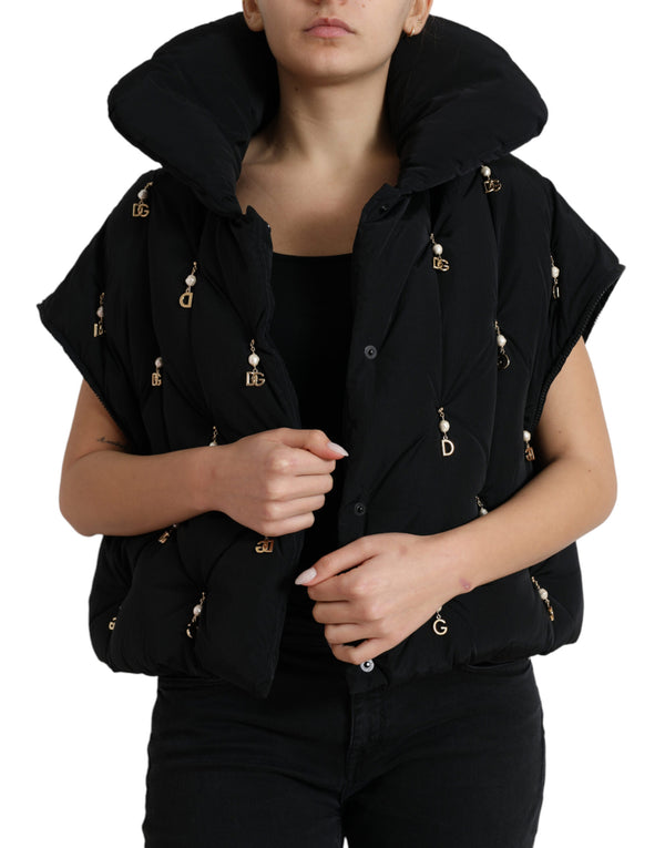 Elegant Quilted Jacket with Pearl Embellishment Dolce & Gabbana