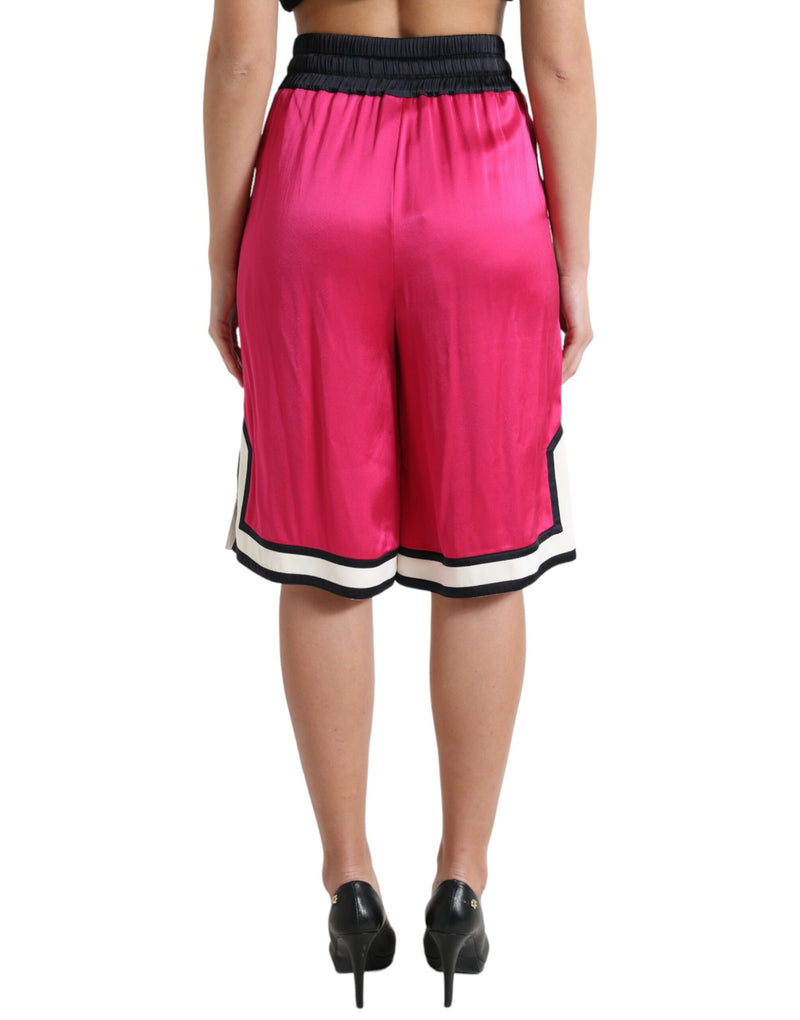 Chic Pink High Waist Jersey Shorts Dolce & Gabbana