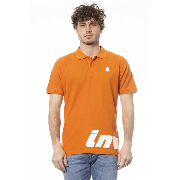 Orange Cotton Men Polo Shirt Invicta