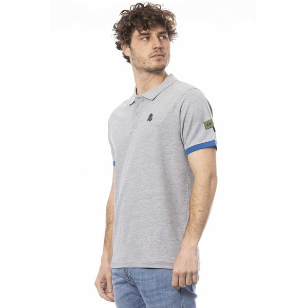 Gray Cotton Men Polo Shirt Invicta